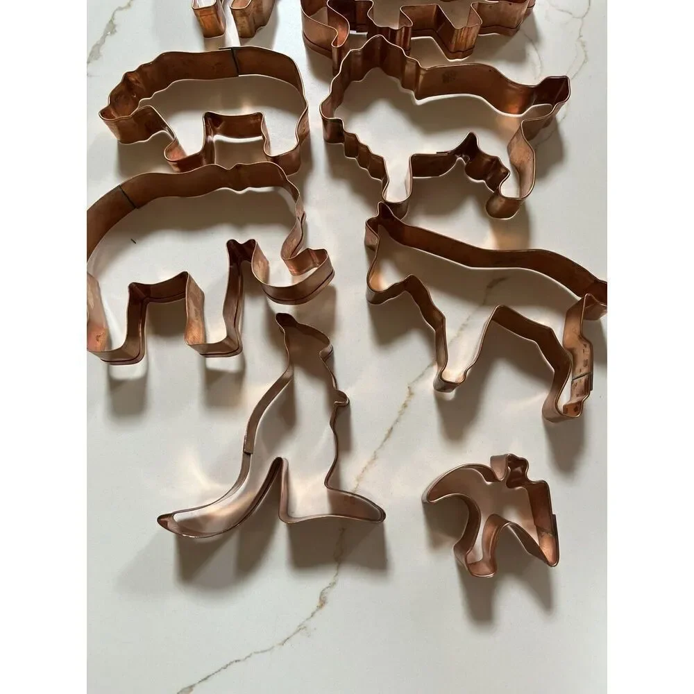 Lot Of 9 Martha Stewart by Mail Noah's Ark Copper Cookie Cutter Kit Set